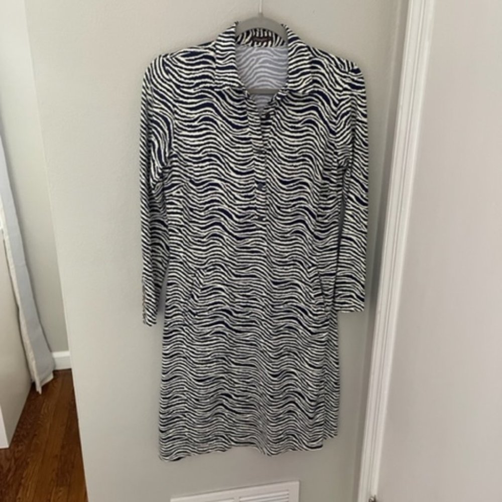 J. Mclaughlin Zebra Print Dress 3/4 Sleeve, Small